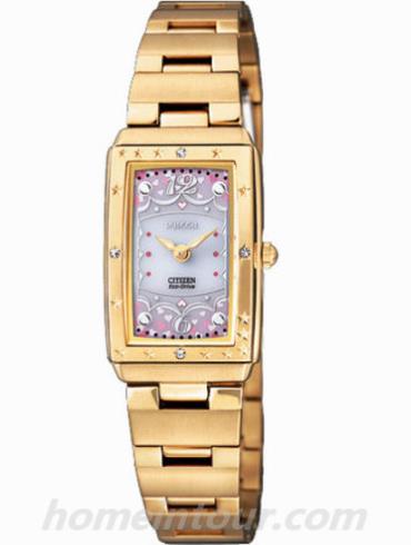 西铁城EW9512-56A女表Wicca系列-金色表带/表径&#8211;