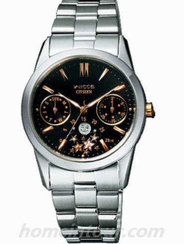 西铁城ED8080-57E女表Wicca系列-银色表带/表径&#8211;