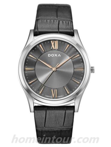 时度D201SGY男表行政超薄系列-黑色表带/表径40mm