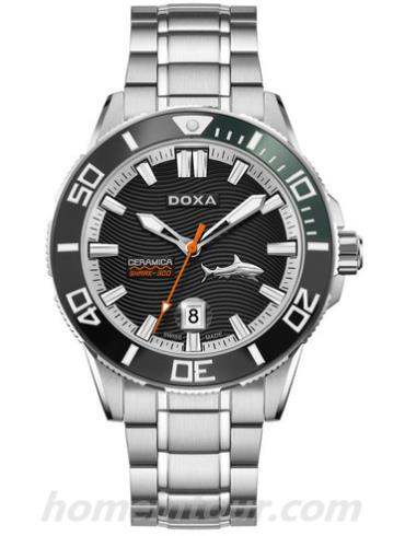 时度D200SGN男表Shark 深潜300系列-银色表带/表径46mm