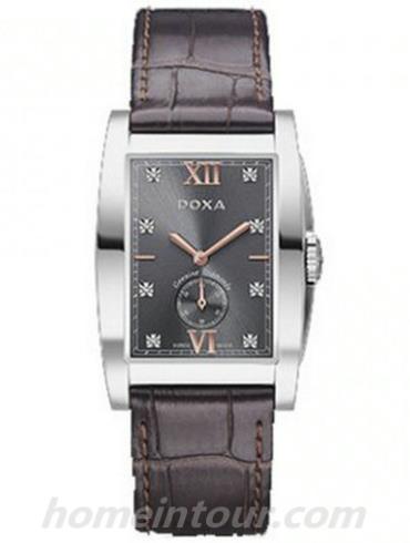 时度D193SGY男表行政超薄系列-棕色表带/表径28x42mm