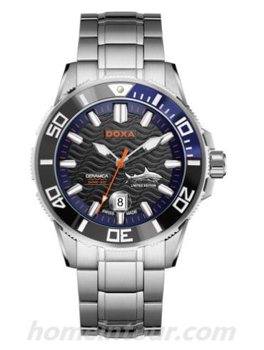 时度D196SBU男表Shark 深潜300系列-银色表带/表径48mm