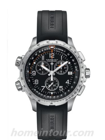 汉米尔顿H77912335男表卡其航空系列-黑色表带/表径46mm