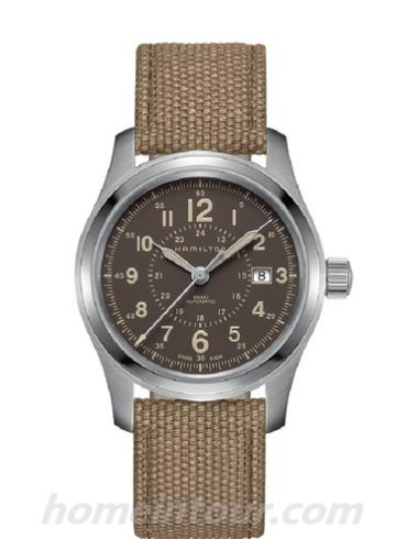 汉米尔顿H70605993男表卡其野战系列-棕色表带/表径42mm