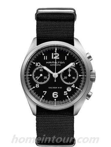 汉米尔顿H76456435男表卡其航空系列-黑色表带/表径41mm