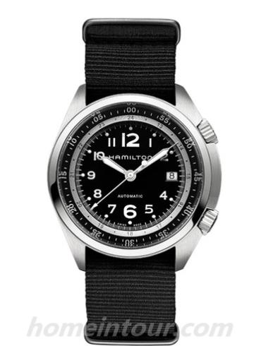汉米尔顿H76455933男表卡其航空系列-黑色表带/表径42mm