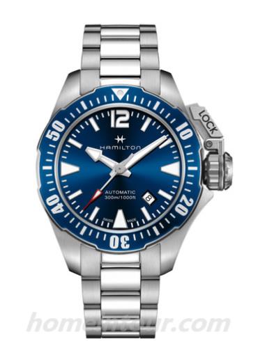 汉米尔顿H77705145男表卡其海军系列-银色表带/表径42mm