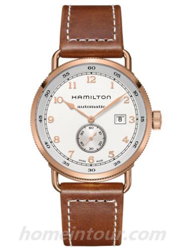 汉米尔顿H77745553男表卡其海军系列-棕色表带/表径43mm