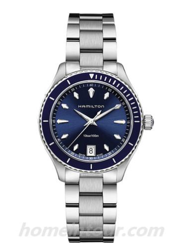 汉米尔顿H37451141女表爵士系列-银色表带/表径37mm