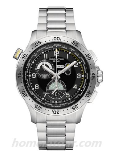 汉米尔顿H76714135男表卡其航空系列-银色表带/表径45mm