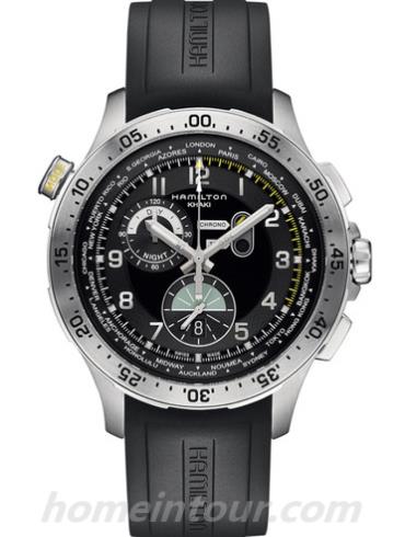 汉米尔顿H76714335男表卡其航空系列-黑色表带/表径45mm