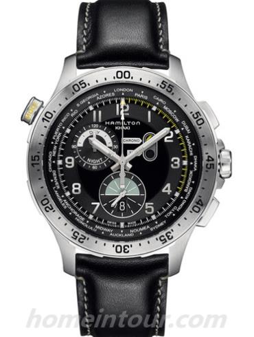 汉米尔顿H76714735男表卡其航空系列-黑色表带/表径45mm