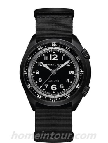 汉米尔顿H80485835男表卡其航空系列-黑色表带/表径41mm