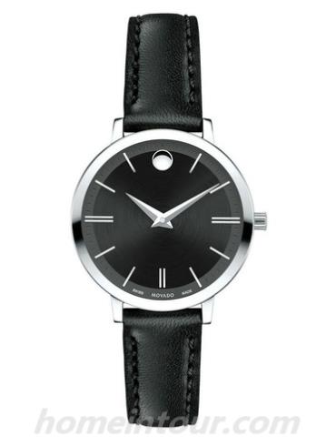 摩凡陀0607094女表TC超薄系列-黑色表带/表径28mm