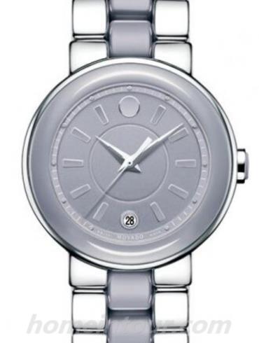 摩凡陀0606553女表赛蕾娜系列-银色/灰色表带/表径36mm