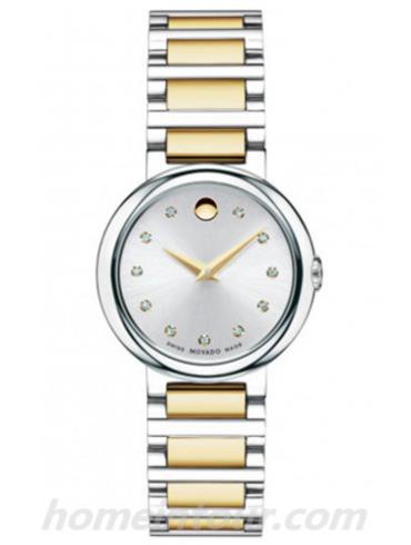 摩凡陀0606790女表协奏曲系列-银色/金色表带/表径26.5mm