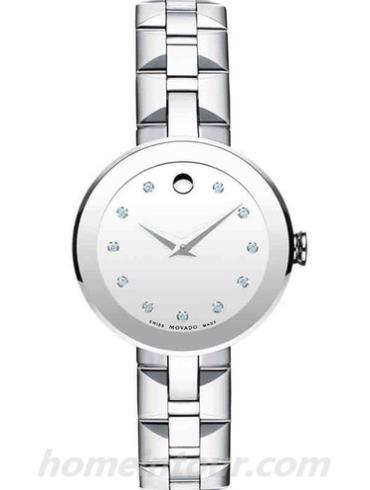 摩凡陀0606814女表蓝宝石系列-银色表带/表径28mm