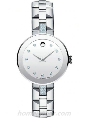 摩凡陀0606815女表蓝宝石系列-银色表带/表径28mm