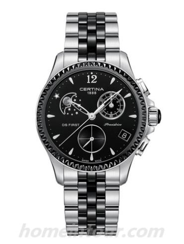 雪铁纳C030.250.11.056.00女表DS系列-银色/黑色表带/表径38mm