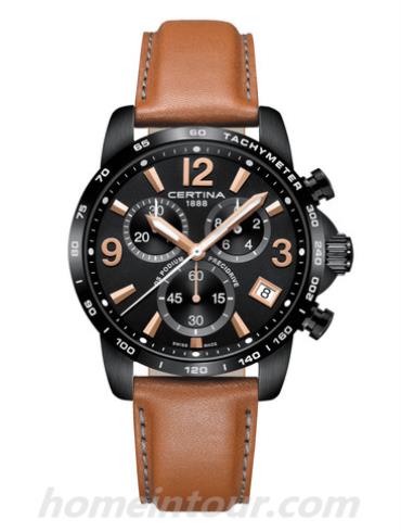 雪铁纳C034.417.36.057.00男表冠军系列-棕色表带/表径41mm