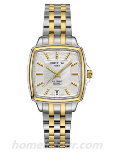 雪铁纳C028.310.22.116.00女表DS系列-间金色表带/表径32.75mm