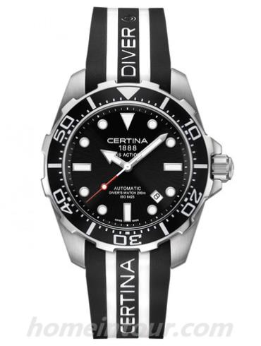 雪铁纳C013.407.17.051.01男表动能系列-黑白色表带/表径43.2mm