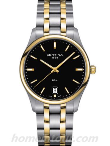 雪铁纳C022.610.22.051.00男表臻选系列-间金色表带/表径40mm