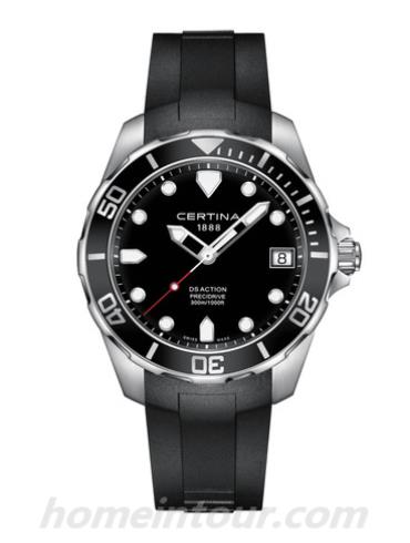 雪铁纳C032.410.17.051.00男表动能系列-黑色表带/表径41mm