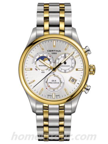 雪铁纳C033.450.22.031.00男表DS系列-间金色表带/表径42mm