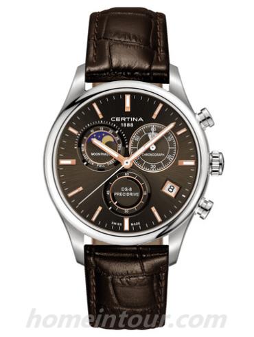 雪铁纳C033.450.16.081.00男表DS系列-棕色表带/表径42mm