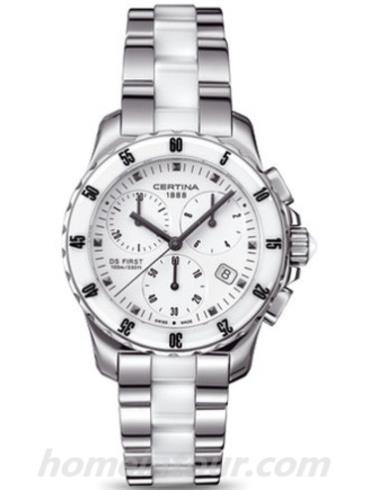 雪铁纳C014.217.11.011.00女表荣耀系列-银灰相间表带/表径34.8mm