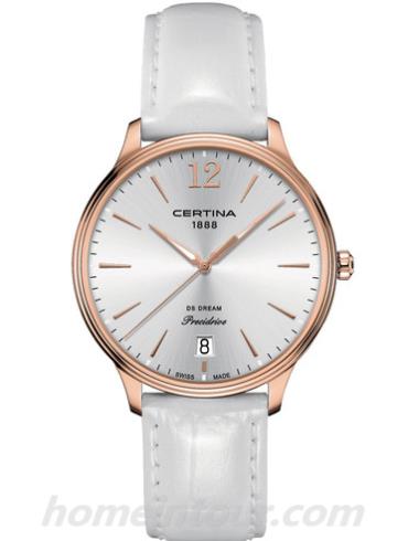 雪铁纳C021.810.36.037.00女表DS Dream系列-白色表带/表径38mm