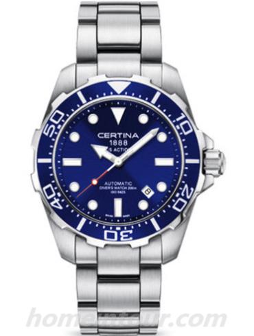 雪铁纳C013.407.11.041.00男表动能系列-银色表带/表径43.2mm