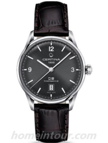 雪铁纳C026.407.16.087.00男表DS系列-深棕色表带/表径40mm