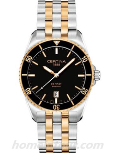 雪铁纳C014.410.22.051.00男表荣耀系列-间金表带/表径41mm