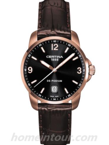 雪铁纳C001.410.36.057.00男表冠军系列-棕色表带/表径38mm