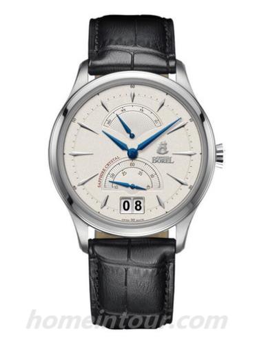 依波路GS907-28121BK男表复古系列-黑色表带/表径42mm