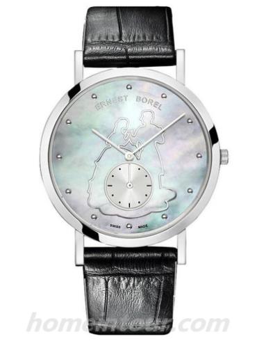 依波路GS850N-49021BK男表典雅系列-黑色表带/表径39mm