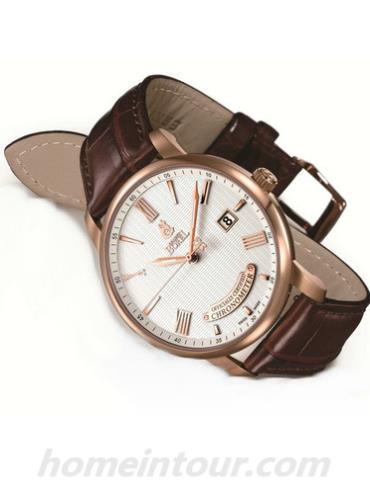 依波路GKR9288-25391BR男表祖尔斯系列-棕色表带/表径40mm