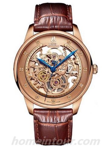 依波路GGR9338-33291BR男表祖尔斯系列-棕色表带/表径40mm