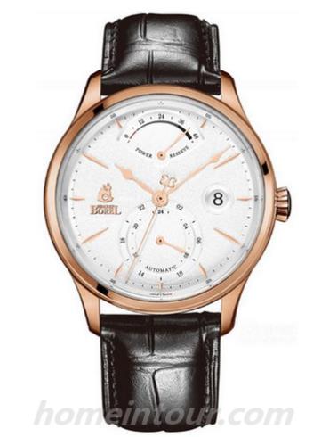 依波路GGR8880P3-25191BK男表复古系列-黑色表带/表径42mm