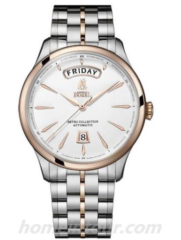 依波路GBR8380-48191男表复古系列-间金色表带/表径42mm