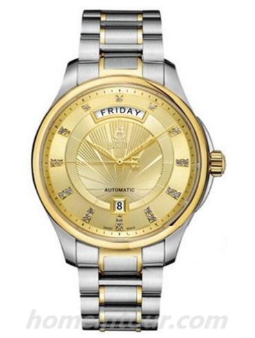 依波路GB7350H-15211男表布拉克系列-间金色表带/表径41mm