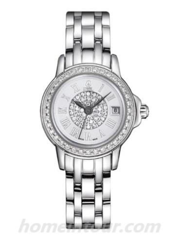 依波路LS6688-2530女表欧雅系列-银色表带/表径28mm