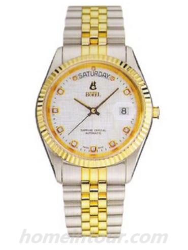 依波路GB5028N-2599男表豪爽系列-金色 银色表带/表径40mm