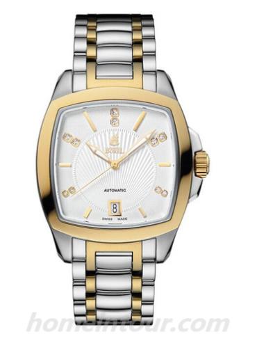 依波路GB1856S-4599男表SPORTTAUCHER系列-金色 银色表带/表径&#8211;