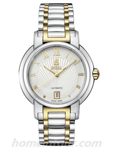 依波路GB1856-9531男表传奇系列-金色 银色表带/表径38mm