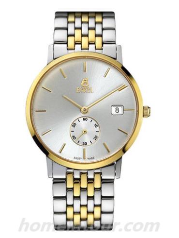 依波路GB809N-2302男表乔斯系列-银色 金色表带/表径&#8211;