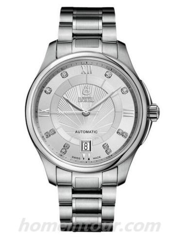 依波路BS7350-2590男表布拉克系列-银色表带/表径38.5mm