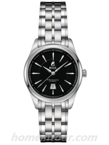 依波路LS8380-58121女表复古系列-银色表带/表径31mm